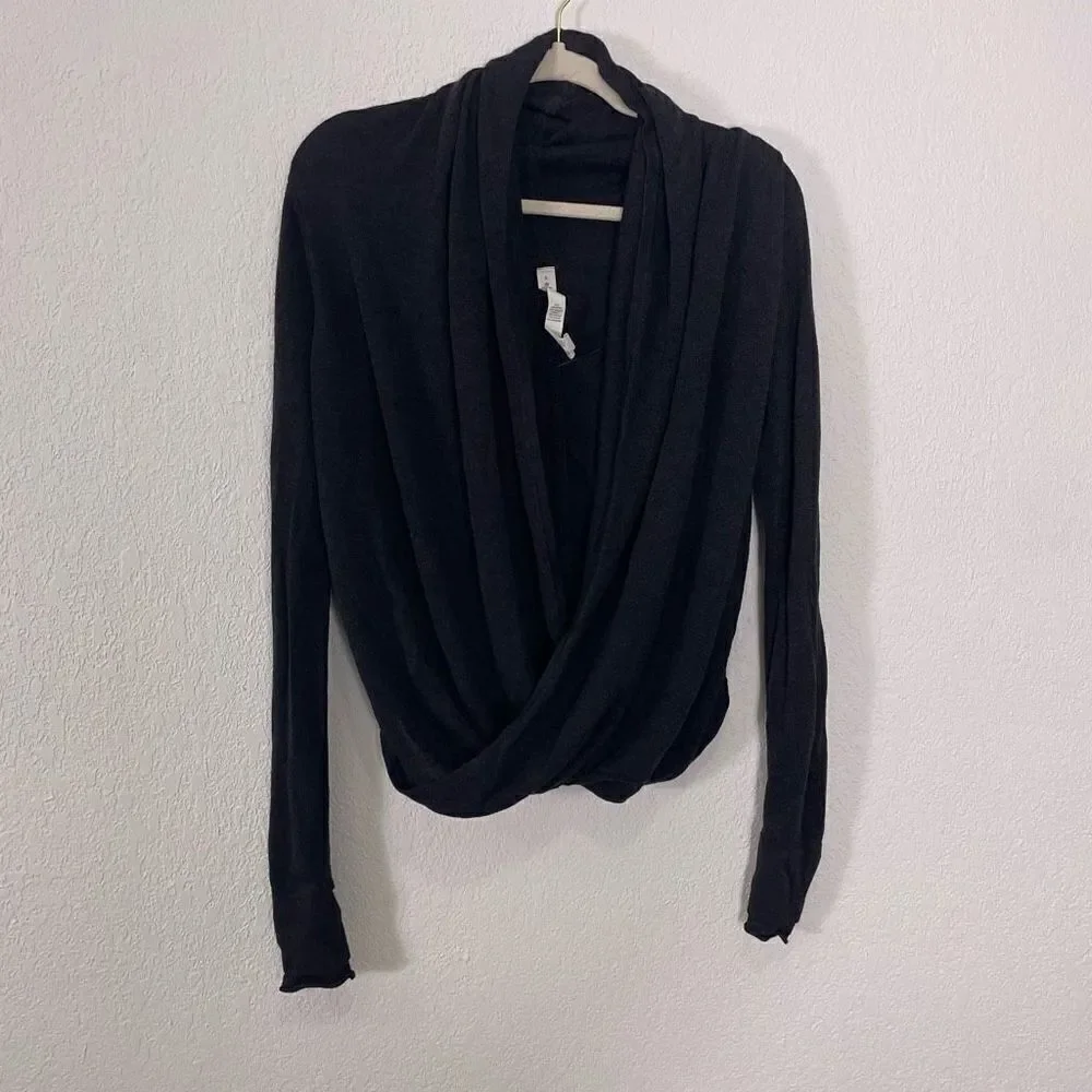 Lululemon Grey Drape Front Sweater‎ Size 8